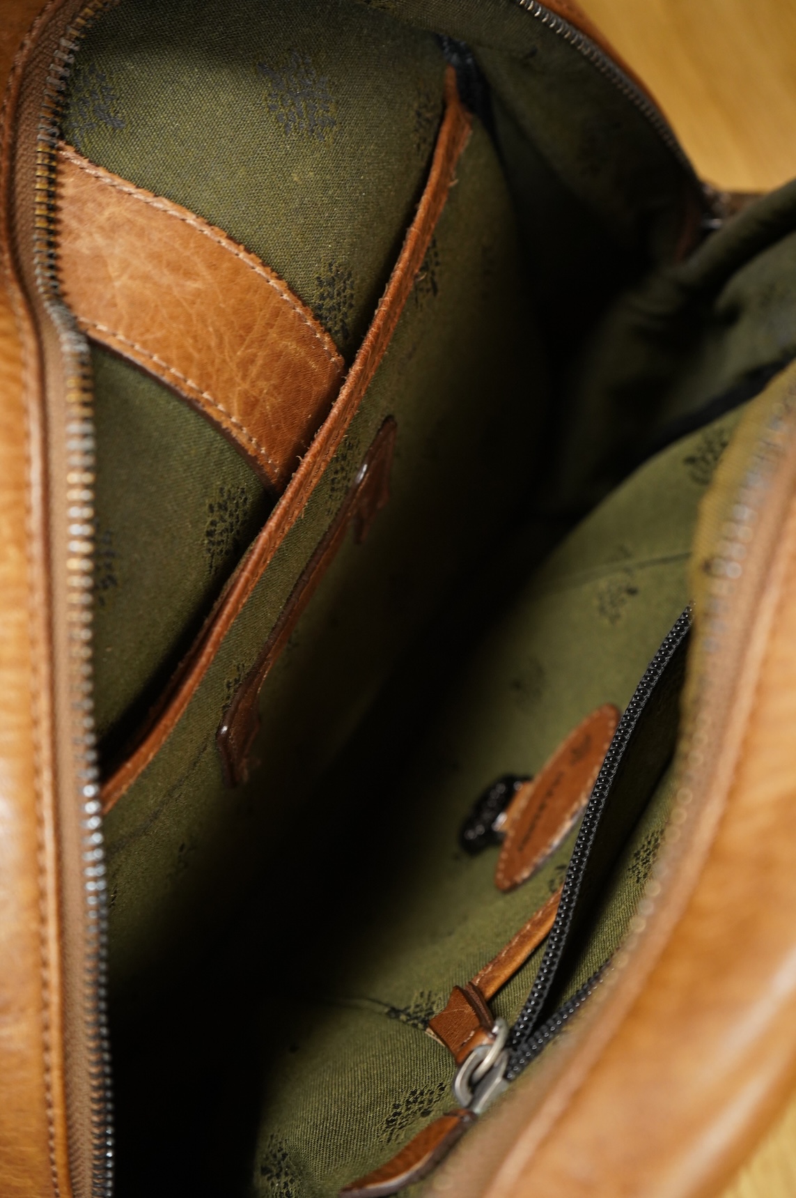 A Mulberry brown leather rucksack, 30cm high